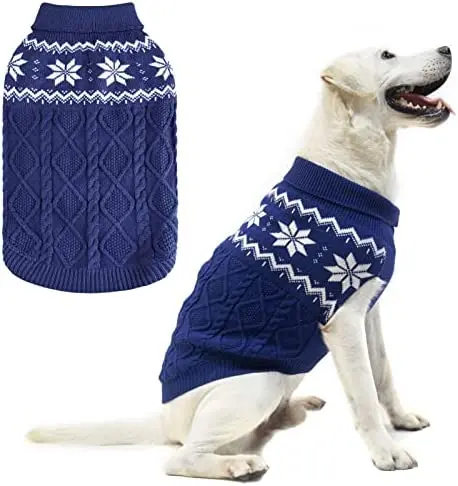 

Warm Winter Dog Sweater - Cold Weather Pet Clothes for Small Medium Large Dogs Indoor Outdoor, Soft Classic Knit Puppy Apparel