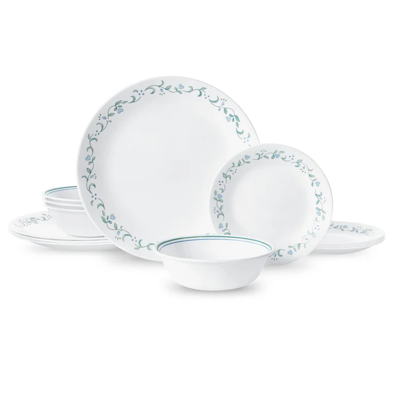 

Корель®Деревенский коттедж, белый и синий, 12 шт., посуда, набор посуды, обеденные тарелки, набор посуды