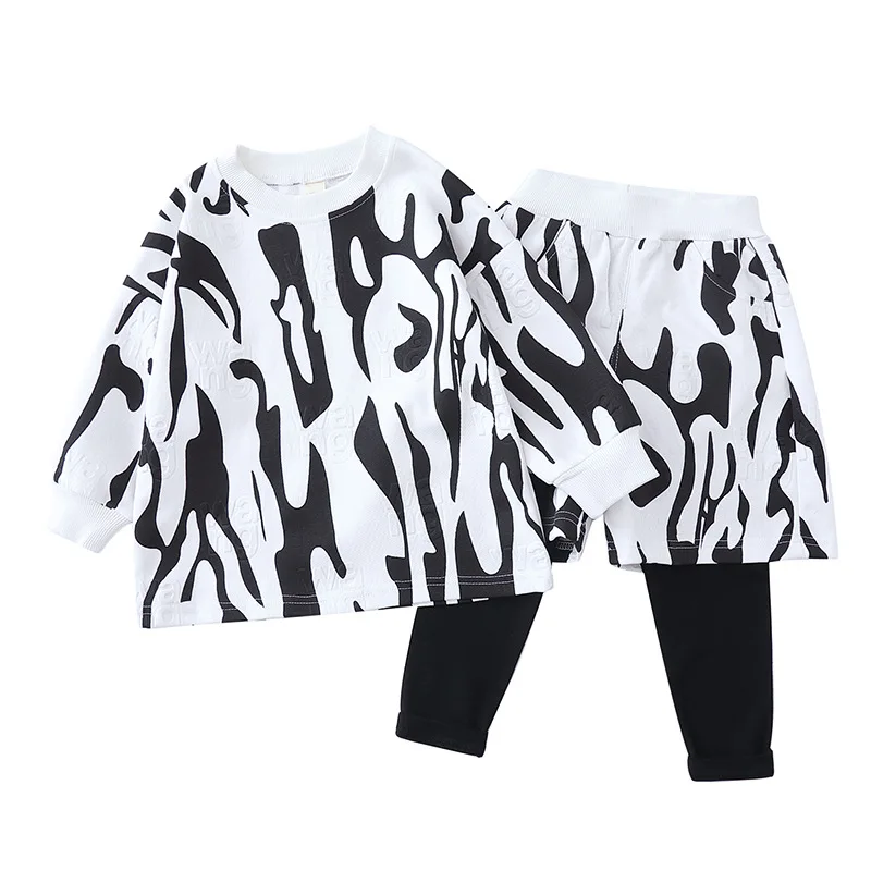 

2 шт., детский хлопковый костюм с эластичными брюками, на возраст 2-9 лет