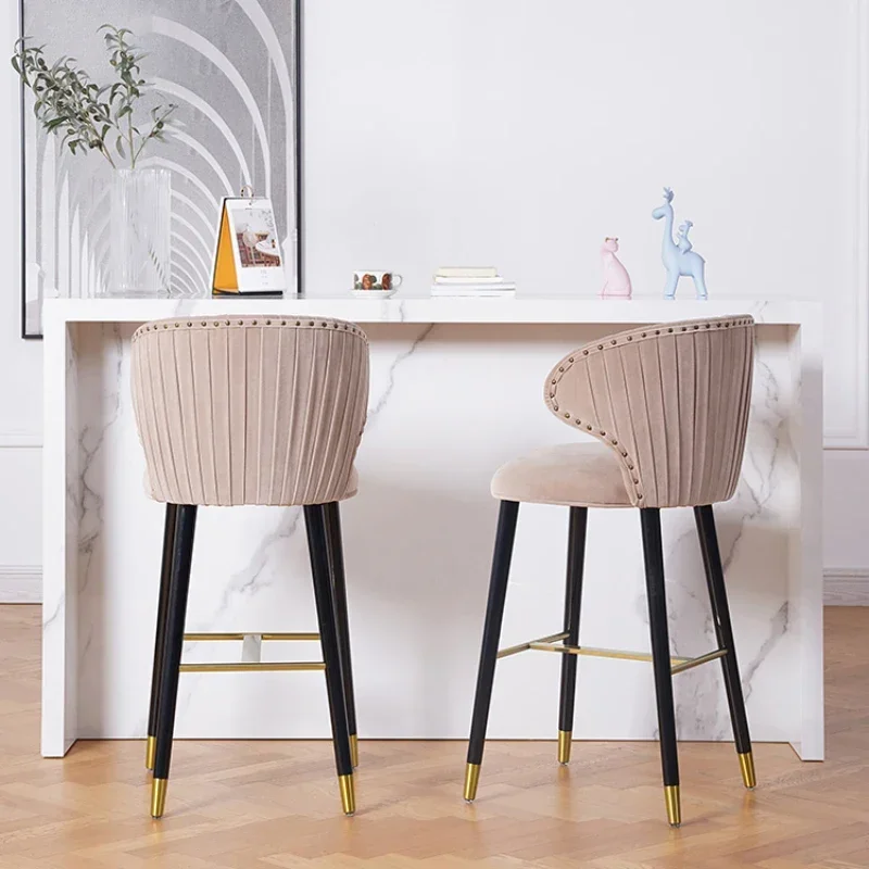 Домашний высокий табурет барная стойка стул для приема спинка бархатный барный