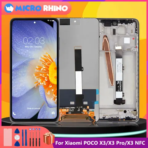 Дисплей для Xiaomi POCO X3 NFC X3Pro LCD MZB07Z0IN MZB07Z1IN MZB07Z3IN MZB9965IN сенсорный экран дигитайзер Запасные части