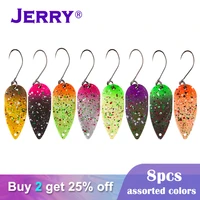 jerry 8pcs 2 5g3 5g micro area trout spoon lure kit set uv colors metal fishing lures brass lake stream glitters spinners