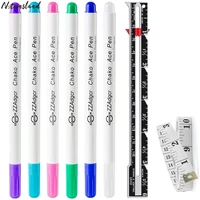 6 color water soluble erasable marking pens1pcs gauge sewing measuring tooltape measure for sewing fabric markers