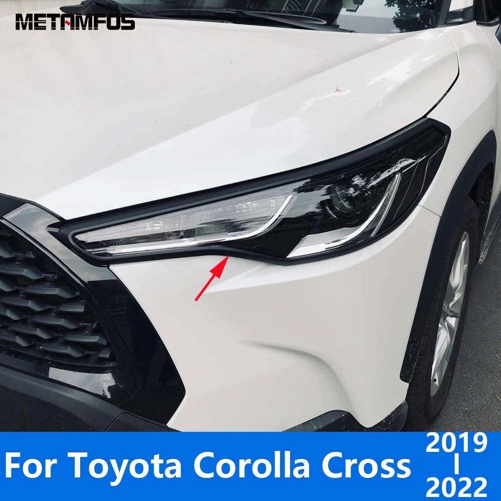 

Head Light Lamp Cover Trim For Toyota Corolla Cross gr 2018-2020 2021 2022 Chrome Headlight Protector Accessories Car Styling
