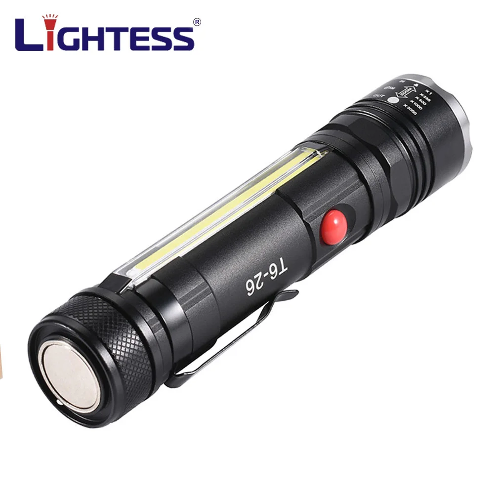 Powerful T6 LED Flashlight Super Bright Aluminum Alloy Portable Torch USB Rechargeable Outdoor Camping Waterproof Flash Light