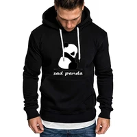 men spring sad panda printing long sleeved hoodies outdoor sport sweatshirts sweater casual pullover hoodie size s 4xl