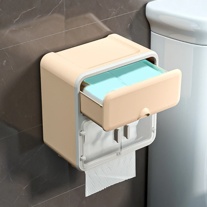 

Wall Mounted Tissue Box Paper Towel Box Multifunction Organize Boxes 87HA