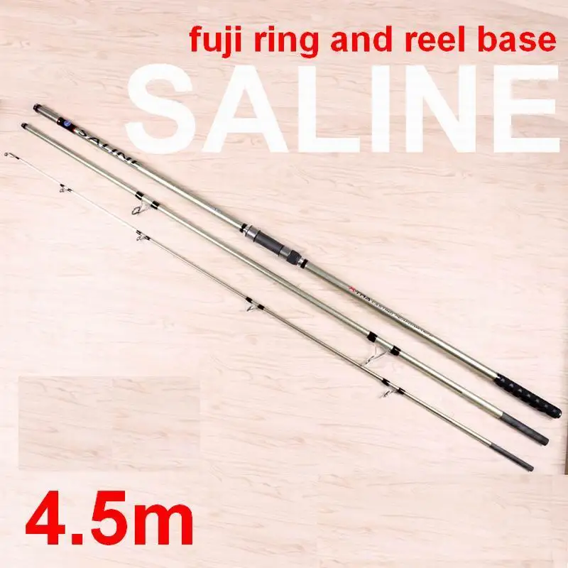 ZZ11 Gold SALINE FUJI KW Ring Reel Seat 5000g Carbonfiber SurfCasting Surf Casting Fishing Rod 4.5M 547g Bait 100-250g