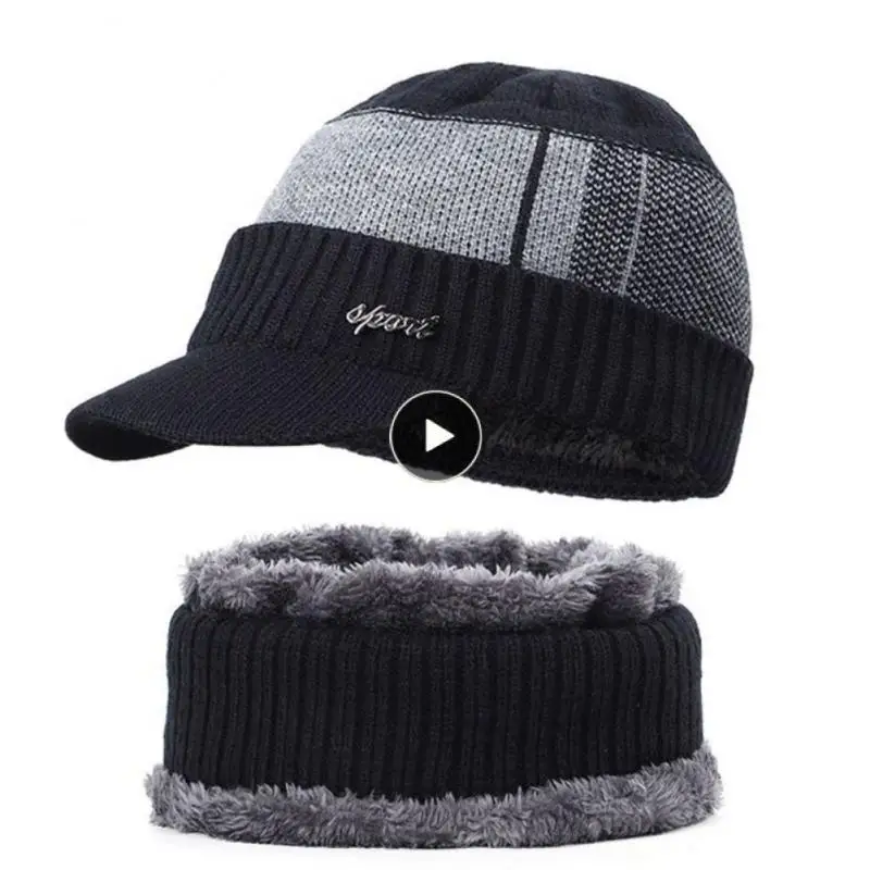 

Comfortable And Warm Hat Elastic Cap Body Not Easily Deformed Scarf Foldable Storage Warm Suit Warm Neck Knitted Hat Scarf Set