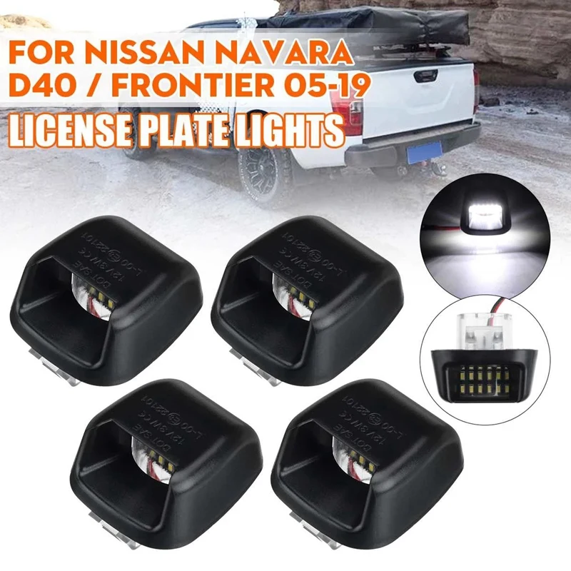 

4 шт. автомобильный IP67 18SMD 3 Вт белый светодиодный номерной знак для Nissan Navara D40 2005-2016 Frontier 2005-2019 аксессуары