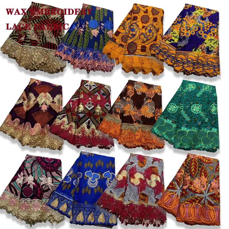 

latest guipure african dutch wax embroidery lace fabrics 2022 Nigerian Lace Fabrics Organza for women wedding dresses party A02