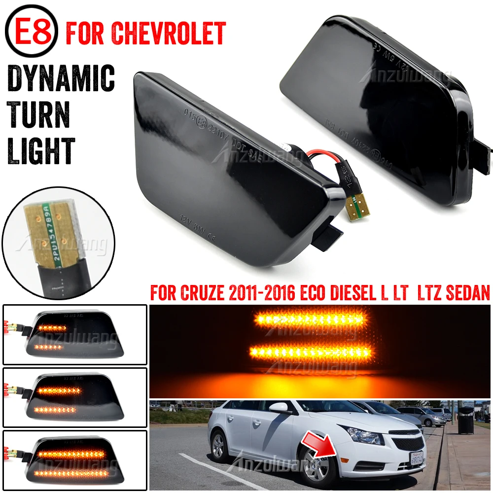 

Светодиодный Боковой габаритный фсветильник рь с динамическим сигналом для Chevrolet Cruze Limited Diesel Eco L LS LT LTZ индикатор прокрутки GM2550198 GM2551198