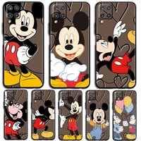 mickey mouse phone case for samsung galaxy a10 a20 a30 a2 core a40 a50 s e a60 a70s a70 a80 a90 black luxury back funda cover