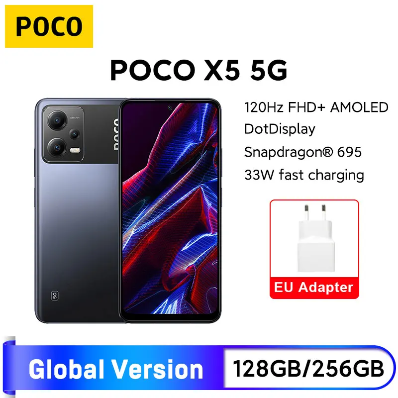 POCO X5 5G глобальная версия 6 ГБ 128 ГБ/8 ГБ 256 ГБ Snapdragon 695 120 Гц AMOLED DotDisplay 33 Вт зарядка 5000 мАч NFC