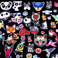 custom stickers iron on cute bird wolf cat patches applique embroidery diy badges applique sewing for t shirt fabric patches