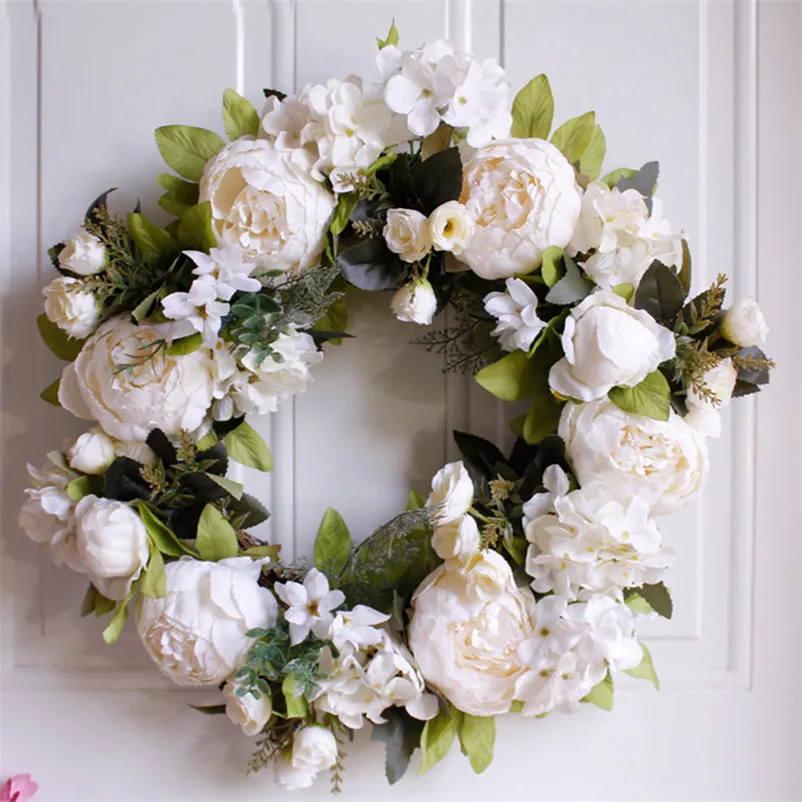 Кольцо-гирлянда из ротанга с искусственным пионом реквизит для фотосъемки