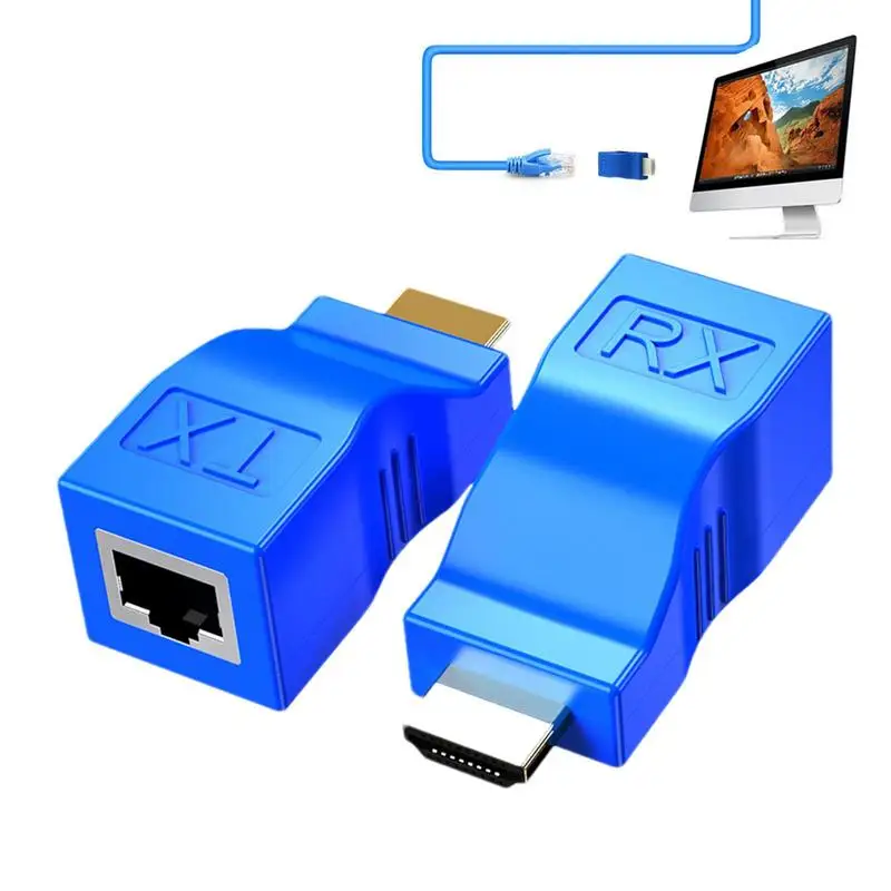 

1080P HDMIs Extender Pver CAT5e CAT6 Cable To 30m HDMIs To Ethernet RJ45 Cable Video Extension Transmitter For PC Loptop Monitor