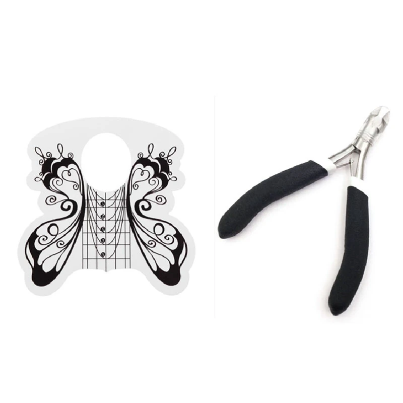 

1 Pcs Nail Clipper Set Toenail Clippers & 100Pcs Nail Extension Tips Nail Art Phototherapy Extension Paper Holder