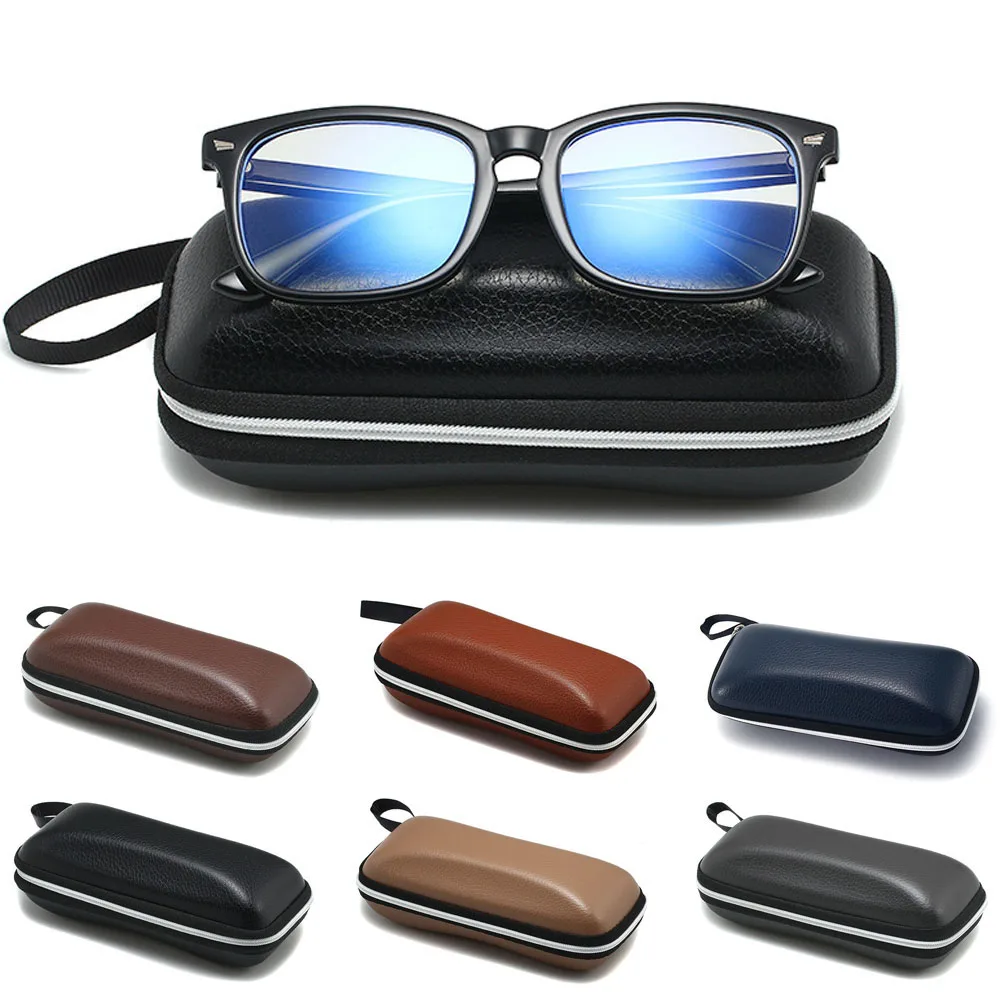 

Antique Storage Boxcase Multicolor Portable Storage Boxes Leather Eyewear Case Protective Glasses Leather Home Storage Flat