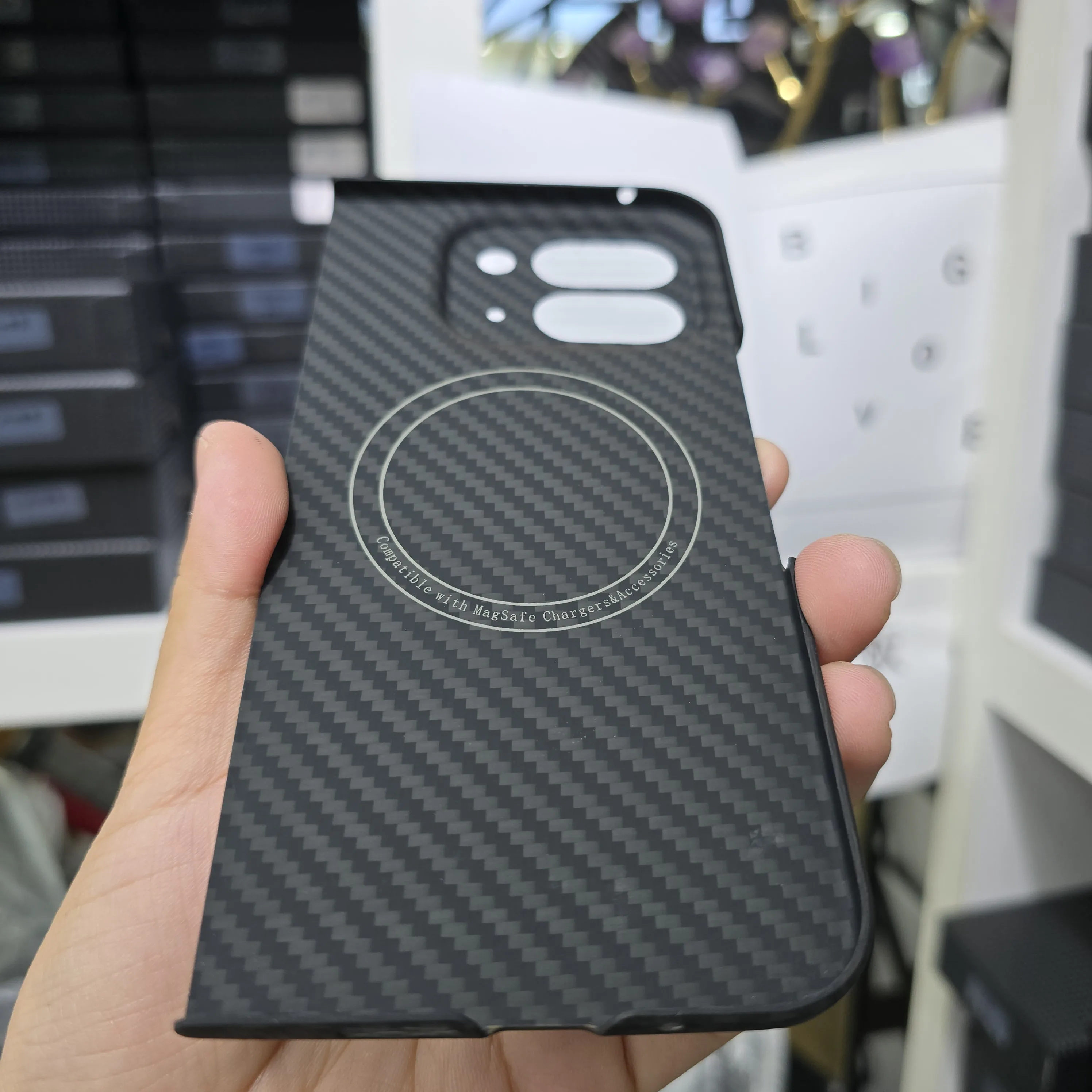 Роскошный 1500D Magsafe с магнитной беспроводной зарядкой из углеродного волокна для