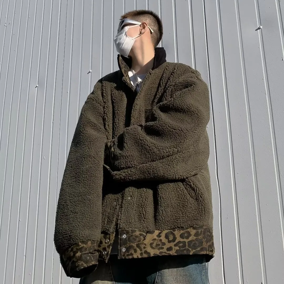 ARENS леопардовая стеганая куртка мужская зимняя модная двусторонняя имитация