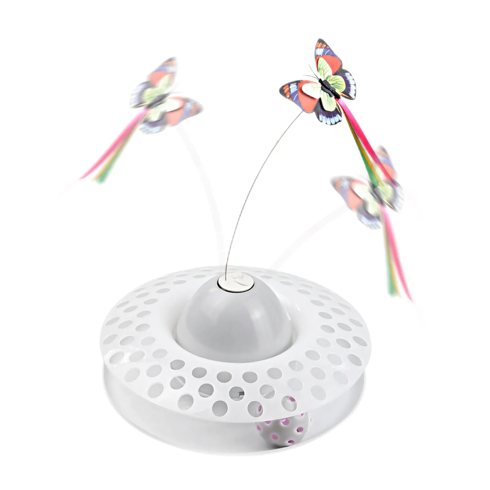 

Interactive Cat Toy Butterfly Funny Exercise Electric Flutter Rotating Kitten Toys Cat Teaser With Replacement 360 Degree