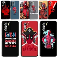 deadpool marvel cool phone case xiaomi redmi k40 gaming k30 9i 9t 9a 9c 9 8a 8 go s2 6 pro prime silicone cover
