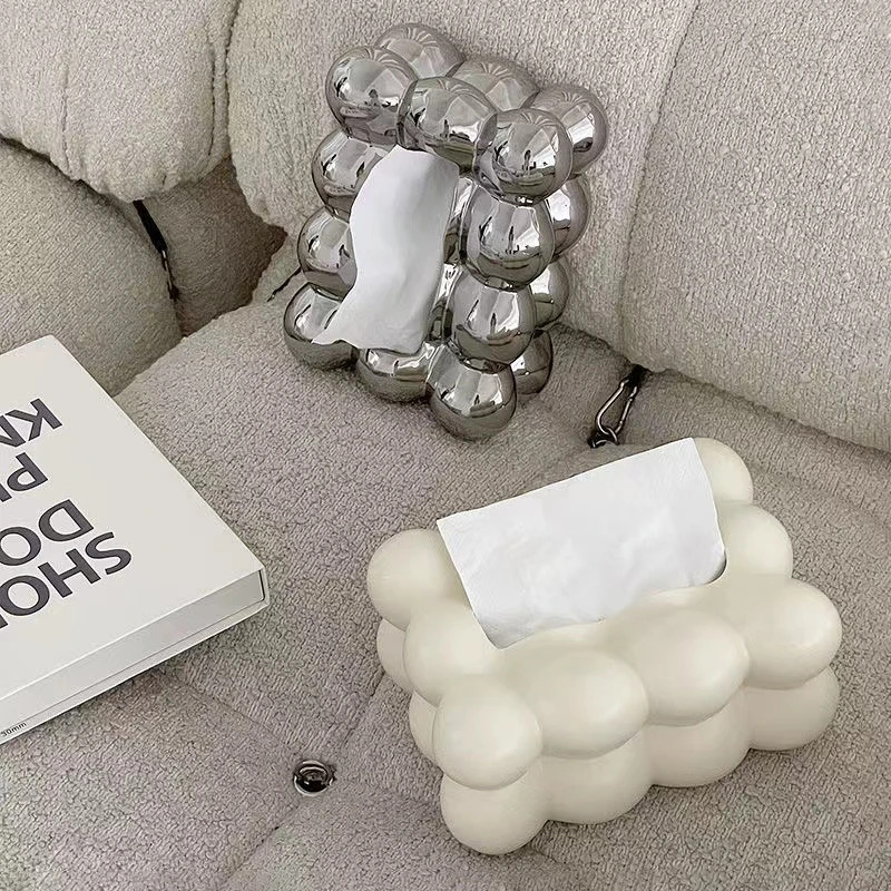 

Дизайнерский милый керамический ящик для хранения бумажных полотенец с серебряным молочным желтым шариком, ящик для бумажных полотенец