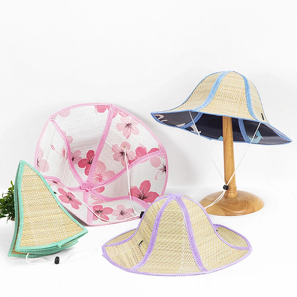 

Summer Straw Wide Brim Hat Fisherman Sun Hat Rattan Straw Hat Folding Anti-ultraviolet Garden Fishing Sunshade Hat