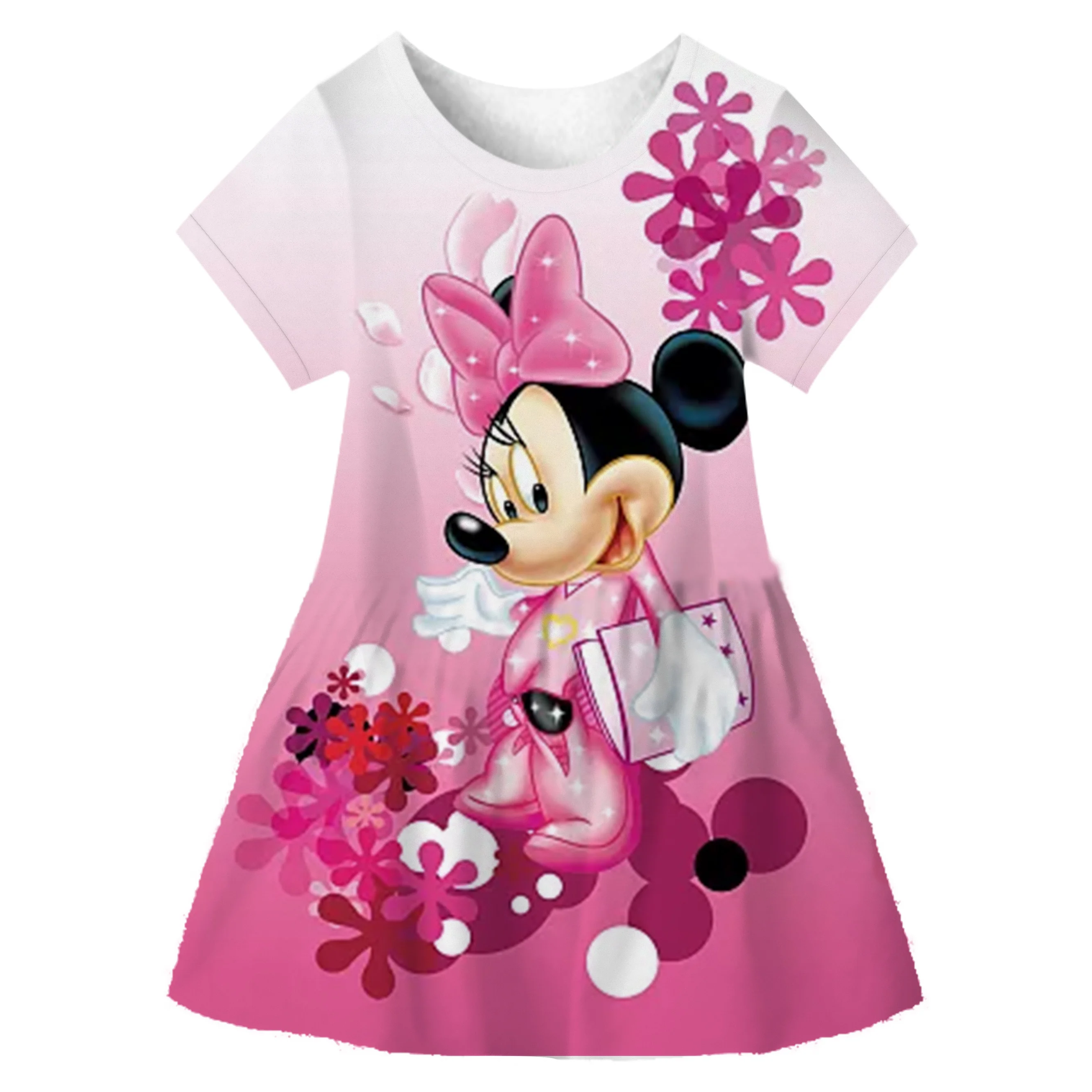 Baby Girl Dresses Summer Cartoon Minnie Mouse Dot Short Sleeve Infant Cute Birthday Party Princess Dress Toddler Clothes 2023