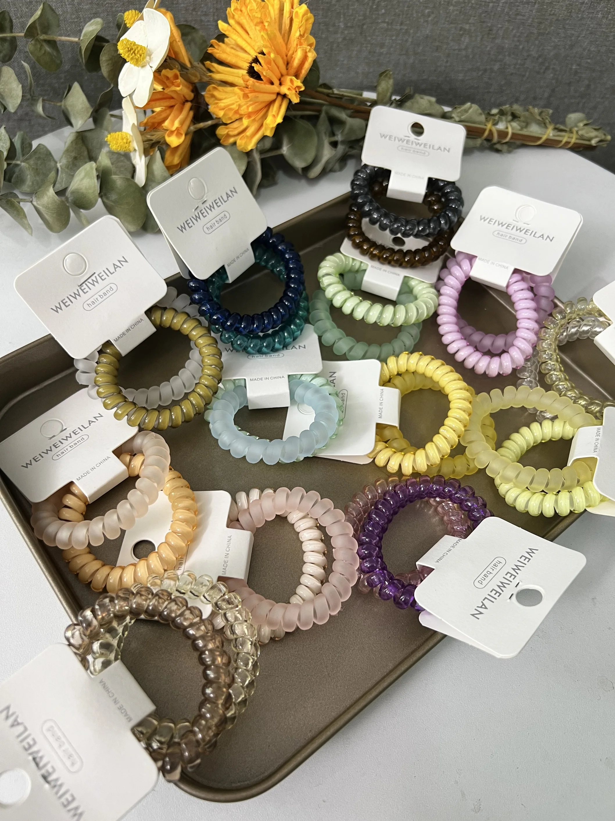 

2PCS Telephone Hair Bands For Hair Ties No Crease Coil Hair Tie Ponytail Hair Accessories for Women Plastic Spring Gum