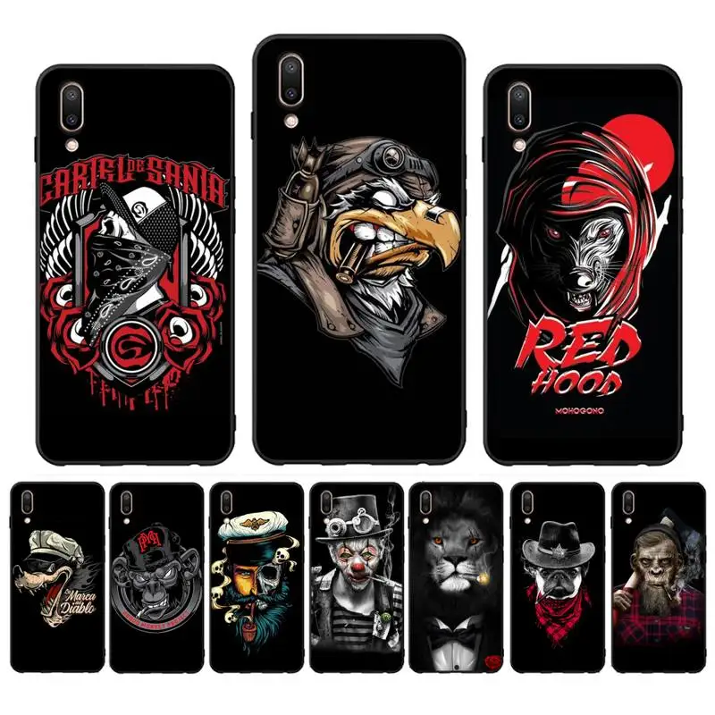 

Smoking animal Phone Case for Vivo Y91C Y11 17 19 17 67 81 Oppo A9 2020 Realme c3