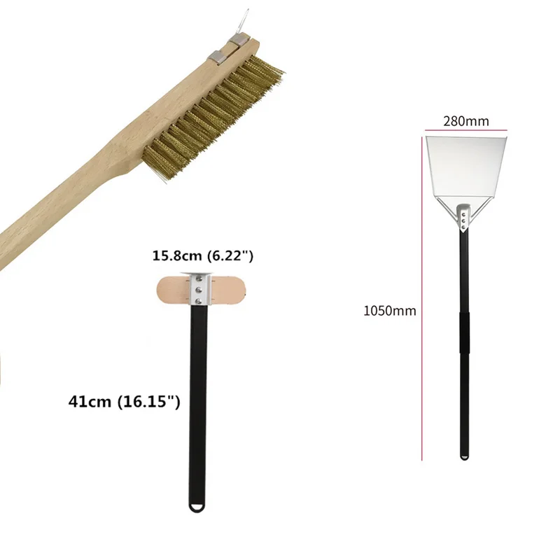 

Pizza Oven Copper Brush Wood Handle Bristle Brass Grill Cleaning Small Brush for Roccbox Onni Koda Oven Clean Pizza Shovel Peel