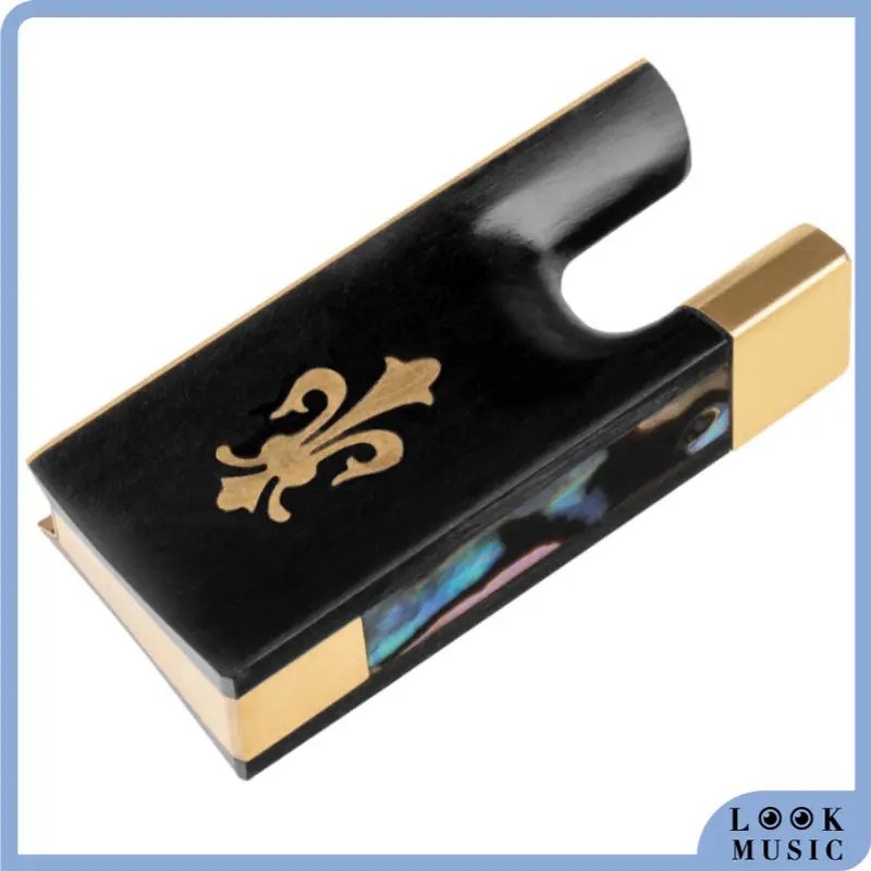 

LOOK Ebony Frog With Brass Fleur-de-lis Inlay 4/4 Violin Bow Parts Replacement Accessories