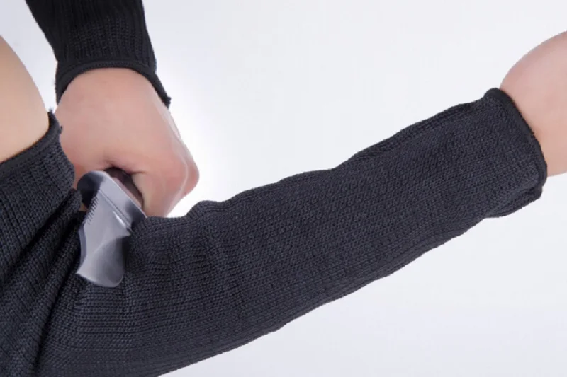 

2PCs/ Pair Cut Outdoor Self Defense Arm Guard Against Glass Knife Cut Steel Mesh Gloves Cuff Resistant Protective Safety Sleeves