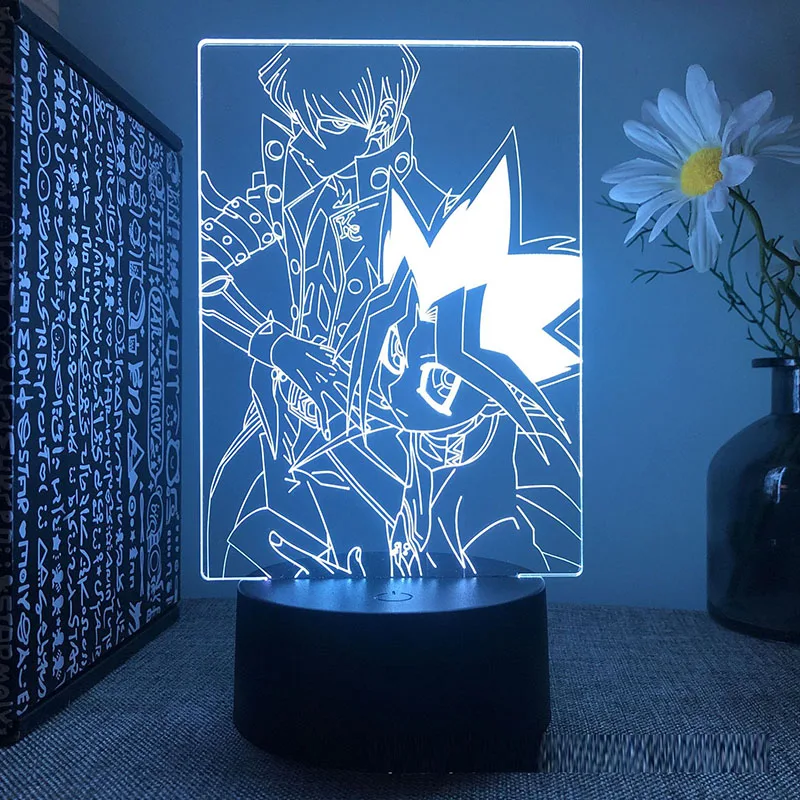 Yu Gi Oh 3d Led Lamp For Bedroom Anime Figure Night Lights Manga Avatar Action Room Decor Children's Gift