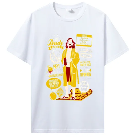 Мужская смешная Женская футболка из хлопка с коротким рукавом большого размера, дизайнерская футболка Lebowski, смешные футболки, топы, комедия, фильм, одежда, подарок