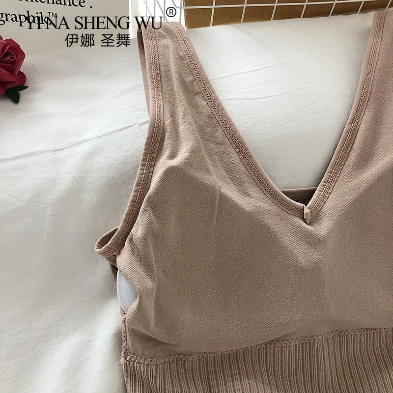 Топ женский спортивный для йоги пикантный бюстгальтер с чашками пуш-ап бега и