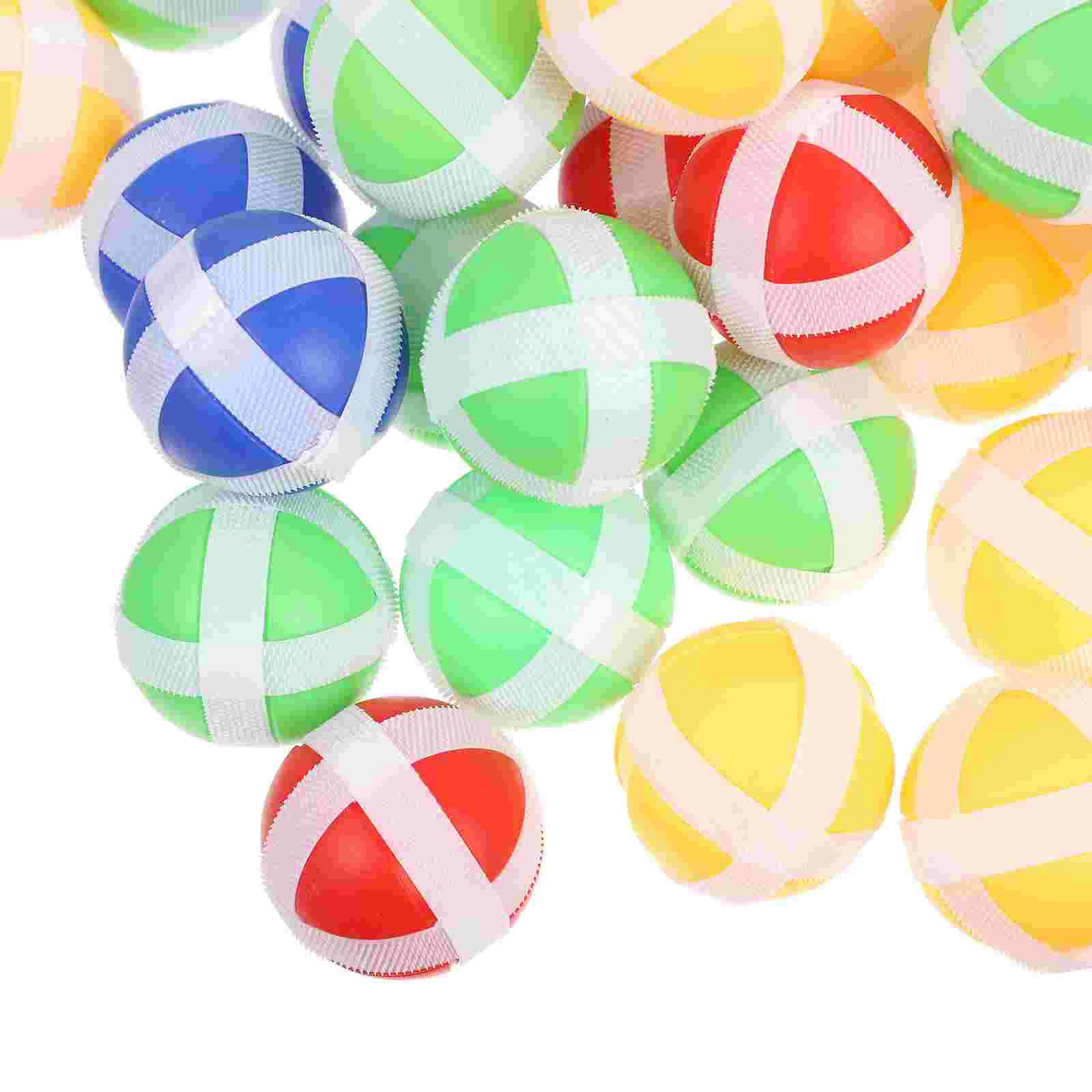 

50 Pcs Sticky Ball Toy Throwing Boys' Accessories Creative Playing Wall Toys Family Game Hook Loop Balls Sucker Colored
