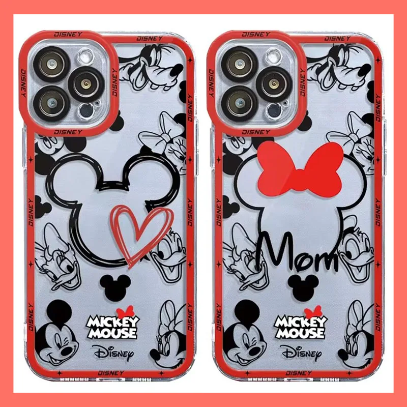 Case For Samsung Galaxy A54 A34 A24 A14 A13 A53 A33 A73 A23 A05 A05S A72 A52 A52S A32 A22 A12 A51 A71 Disney Mickey Minnie Line