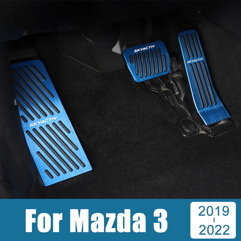 Acelerador de coche de aluminio, pedales de freno de Gas, cubierta de almohadilla de Pedal de descanso para Mazda 3 Axela CX-30 CX30 2019 2020 2021 2022, accesorios