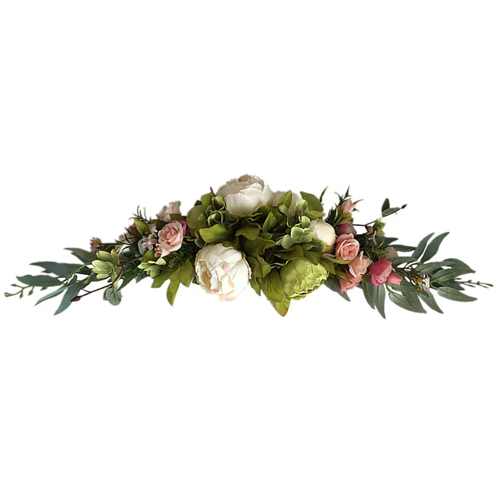 

Floral Swag, Artificial Peony Flowers Swag for Front Door Wedding Wall Window Arch Garden Farmhouse Home Decoration, C