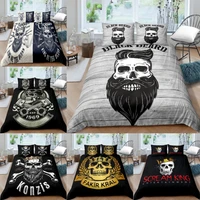 black and white skull bedding set for bedroom soft bedspreads comforter duvet cover set quality quilt cover and pillowcase