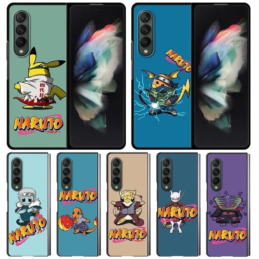 

Case For Samsung Galaxy Z Fold 3 Funda Hard PC Mobile Phone Housing Z Fold3 Luxury Coque Shell Naruto Pokemon Anime