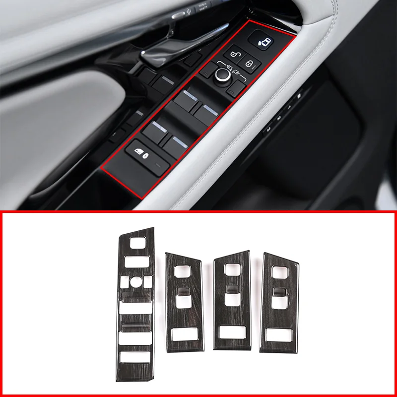 

L H D для Range Rover Evoque L551 2019 -20 кнопки переключения для стеклоподъемника с зернистой текстурой черного дерева крышка рамы отделка интерьера авто...