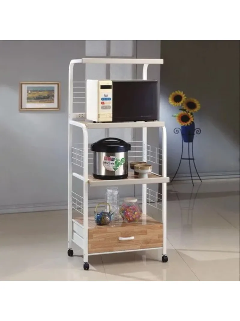 

Crown Mark Microwave Kitchen Cart with Casters, White