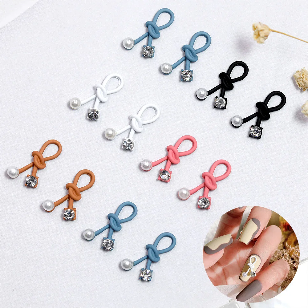 

5 Pcs Resin Bow Jewelry for DIY Nail Art Decoration Fashion Pearl Nails Accessories for Manicure Design