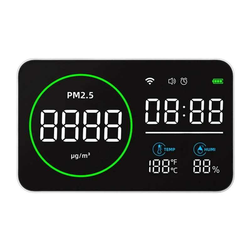

8-In 1 CO2 Meter Detector Multifunctional Thermohygrometer Home Intelligent-Gas Analyzer-Household Air Pollution-Monitor 40JE