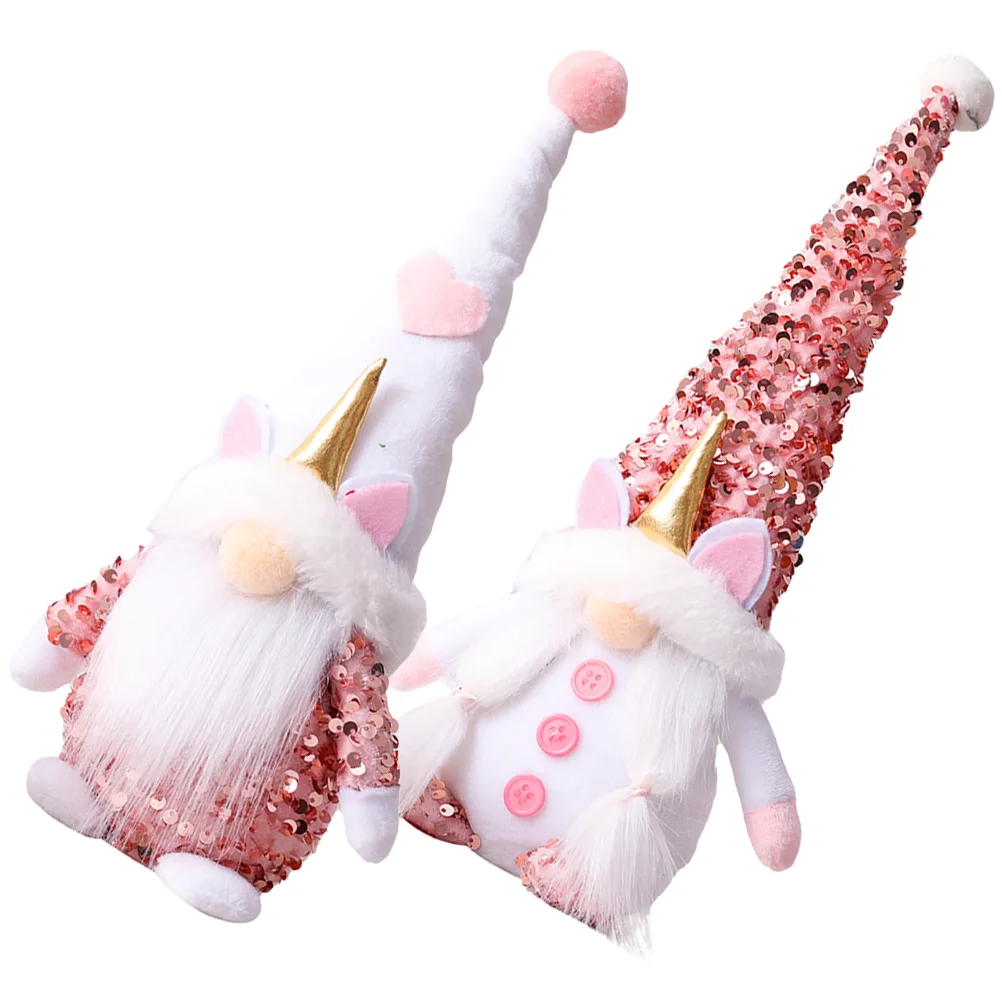 

2pcs Valentines Day Plush Gnome Stuffed Gnome Ornaments Swedish Dwarf Figurines