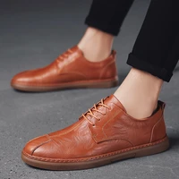 spring fashion men casual leather shoes lace up business leisure office walk oxfords comfortable formal luxury shoes work male